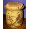 Image 3 : Two-Toned Vintage Stoneware Crock/Whiskey Jug w/Small Pottery Piece  (17"tall)