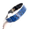 Image 2 : Hermes Blue Enamel Printed Wide Balcons du Guadalquivir Bracelet, SZ 70