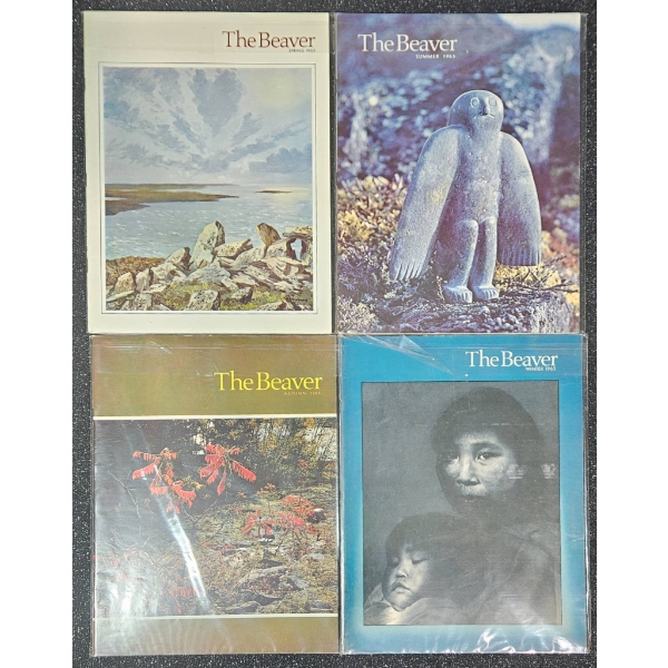 Four ‘The Beaver’ Magazine Editions with Hudson’s Bay Blanket Advertisements
