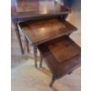 Image 1 : Set of 3 Wood Veneer Nesting Tables-  Largest: 23.5 W, 15.5 D, 21 T