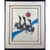 Image 3 : Kurt Flett Northern Lites Promotions 1993 Trio Of Original Navajo Artwork Framed Collection 17"X20"