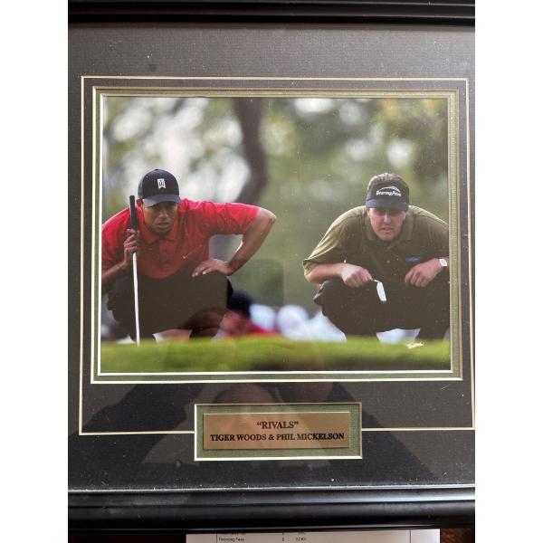 Tiger Woods & phil Mickelson Framed print named "Rivals"