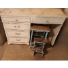 Image 1 : 5 Drawer Vintage Desk 46 W, 16 D, 33 T and Stool 15 W, 10 D, 28 T When Steps Are Closed