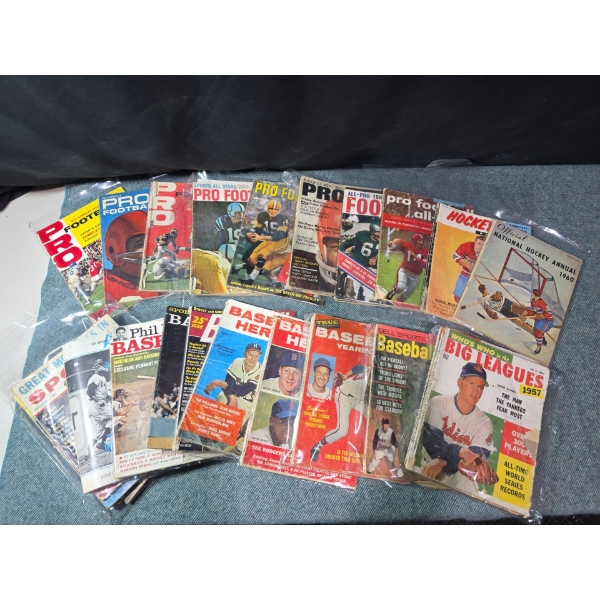 Antique sports magazines: Hockey, Baseball, Football