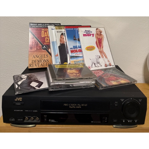 JVC Procision Plug & Play SQP8 VCR w/ Assorted DVDs
