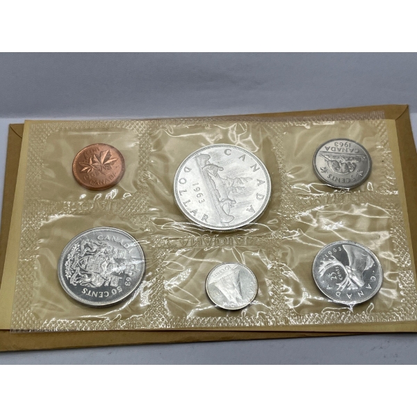 1963 Canadian Uncirculated Coin Set 43g 80% Silver