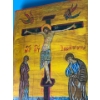 Image 2 : Jesus on the Cross Painted on Wooden Board - 9x12.5