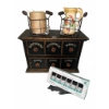 Image 1 : Decorative Wood Drawer Chest, Essential Oils, Jug, and Wire Baskets Set