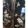 Image 2 : Chinese Floral Black Laquer Wall Decor 2nd Set, 11 1/2 w, 36 h