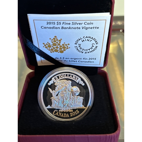 2015 $5 Bank Note Series: Canadian Banknote Vignette - Pure Silver Coin