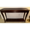 Image 1 : Mahogany 2 Tiered Console Table w/ Decorative Grooved Panels 