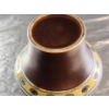 Image 10 : Bulbous Bodied Decorative Ceramic Vase in Rich Color Palette (14"H x 8.5"W)