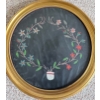 Image 4 : Two Needlepoint Floral Pieces In Gold Gilt Round Frames 14T