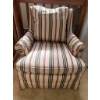 Image 1 : Traditional Upholstered Armchair with Striped Pattern