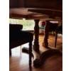 Image 2 : Solid Wood Table w/ 2 Leafs & 4 Chairs - Table is 59L, 29T
