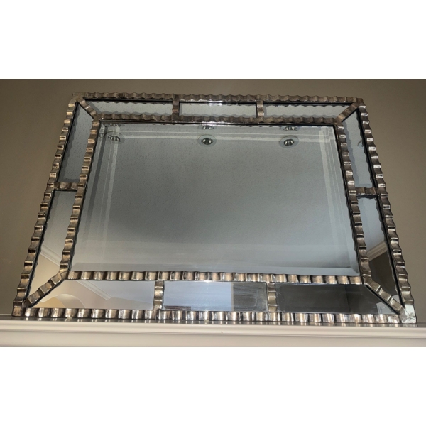 Rectangular Decorative Wall Mirror- Metallic Frame & Polished 42"x 30"tall