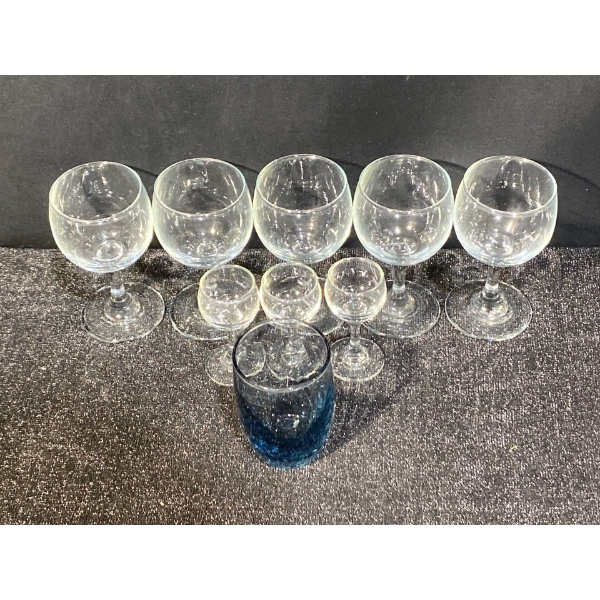 Crystal Stemmed Wine Glasses and Stemmed Cordial Glasses
