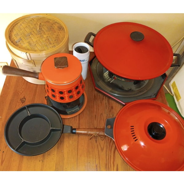 Electric Wok Cooker w/ Bamboo Steamer, Fondue Maker & More