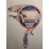 Image 3 : Numbered Print 334/500 "Met-Cho Sehgo-Nih" -Artist Roy Salopree, Framed Under Glass 16 X 20