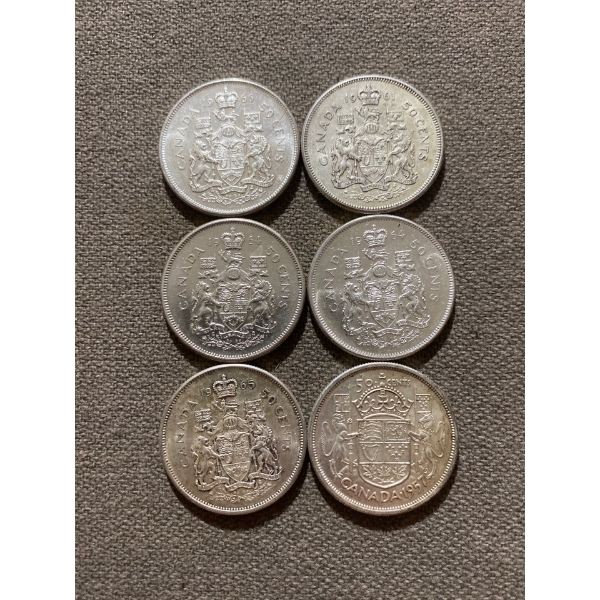 Canadian 50-cent Pieces 11.66 g Silver (.800)