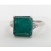 Image 2 : 4.6 ct Certified Silver Emerald gemstone Ring ($4,220 Appraisal)