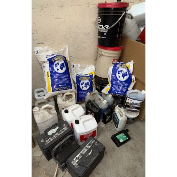 Qualisorb Granular Absorbent Material Bags, & Various Left Over Yard Chemicals