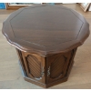 Image 1 : Octagon Wooden Table w/ Cupboard  27"w 27"d x 23"tall