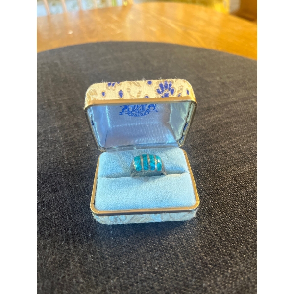2 Silver Rings With Aquamarine Stone