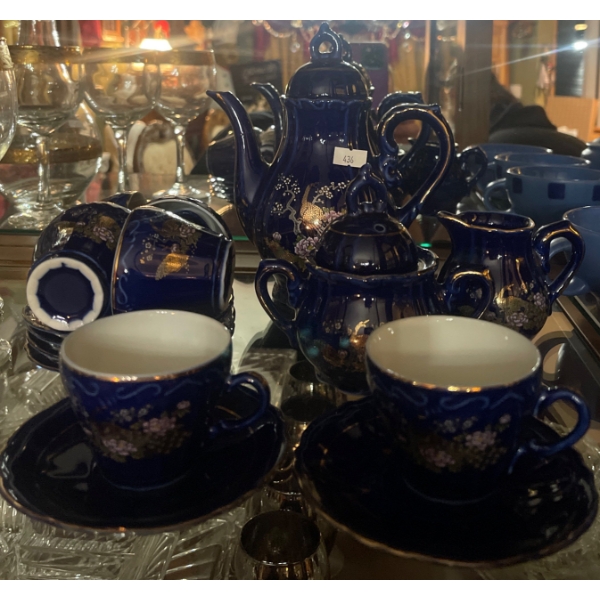 Blue Pottery Tea Set 