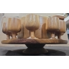 Image 3 : Genuine Monkey Pod Hand Crafted In The Philippines Punch Bowl 15Pc Set