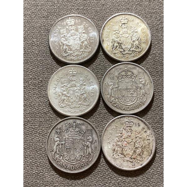 Canadian 50-cent Pieces 11.66 g Silver (.800)