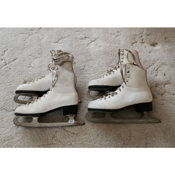 Women's Size 7 Vintage Figure Skates, 2 Pairs, Sharpening Required