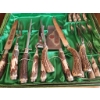 Image 6 : Stag Horn Handled Cutlery Set With Carving Tools, Cutting Board, and Turkey Platter