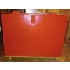 Image 1 : Large Red Storage Box on Castors  Wooden Box on Wheels