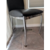 Image 4 : Two Black Faux Leather Dining Chairs with Chrome Legs