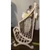 Image 6 : Decorative 70s Lattice Wrought Iron Handles Magazine Rack 12T w/ Assorted Dolls & More