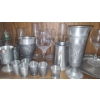 Image 4 : Barware Contents of Cupboard Incl: Some Crystal Glasses, Pewter Vessels and Other Glassware 