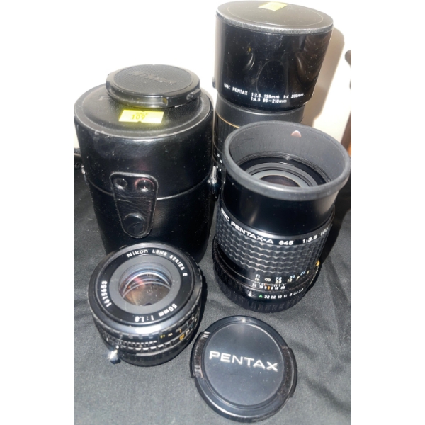 Pentax 1:2.5 135mm 1:4 200mm - Nikon NX Series E 1415653 & SMC Pentax-A 645 
