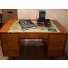Image 2 : Home Office Desk w/ Upholstered Office Chair On Casters - Vintage 59x34