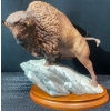 Image 1 : Franklin Mint Fine Porcelain Bison on Wood Base