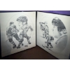 Image 1 : Kraft NHL Hockey Framed Sketches/ Drawings- Wayne Gretzky & Mark Messier