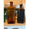 Image 2 : amazing selection of green Amber, blue large and medium apothecary embossed medicine bottles high va