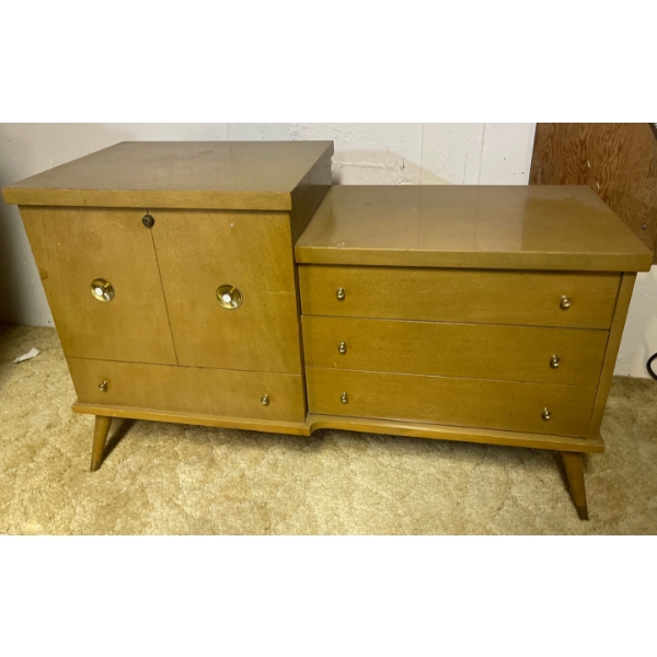 Mid Century Teak Mini Bar 42x16x26