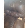 Image 6 : Brown Leather Reclining Chair 39 W, 37 D, 36 T, Extra Cushion Included