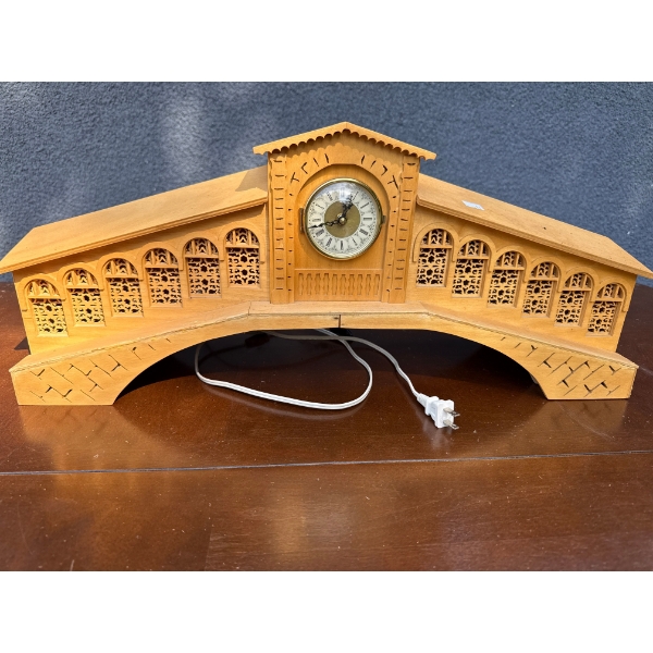Handmade Wood Bridge Clock (7" X 25" X 10.5")