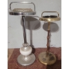 Image 1 : Large Standing Ash Tray (Cracked on Bottom) + Wood Standing Ash Tray Made of Brass + Wood 