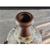 Image 9 : Bulbous Bodied Decorative Ceramic Vase in Rich Color Palette (14"H x 8.5"W)