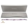 Image 1 : 925 Sterling Silver Link Bracelet Of Alternating Amethyst And Lab-Created Sapphire Gemstones 10.62G.