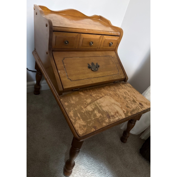 Vintage Secretary Desk  w/ Drawers &  Cubby Holes 17"x 23"x 34"tall  Needs Some TLC & New Home