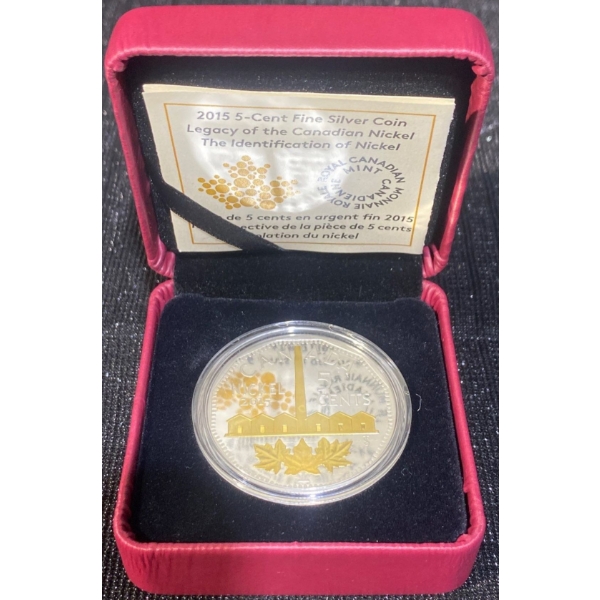2015 5-Cent Legacy of the Identification of Nickel Fine Silver Coin 31.83 Grams